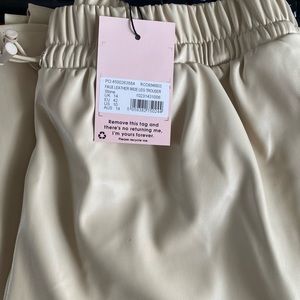 Missguided US10 Stone Faux Leather Wide Leg Pant